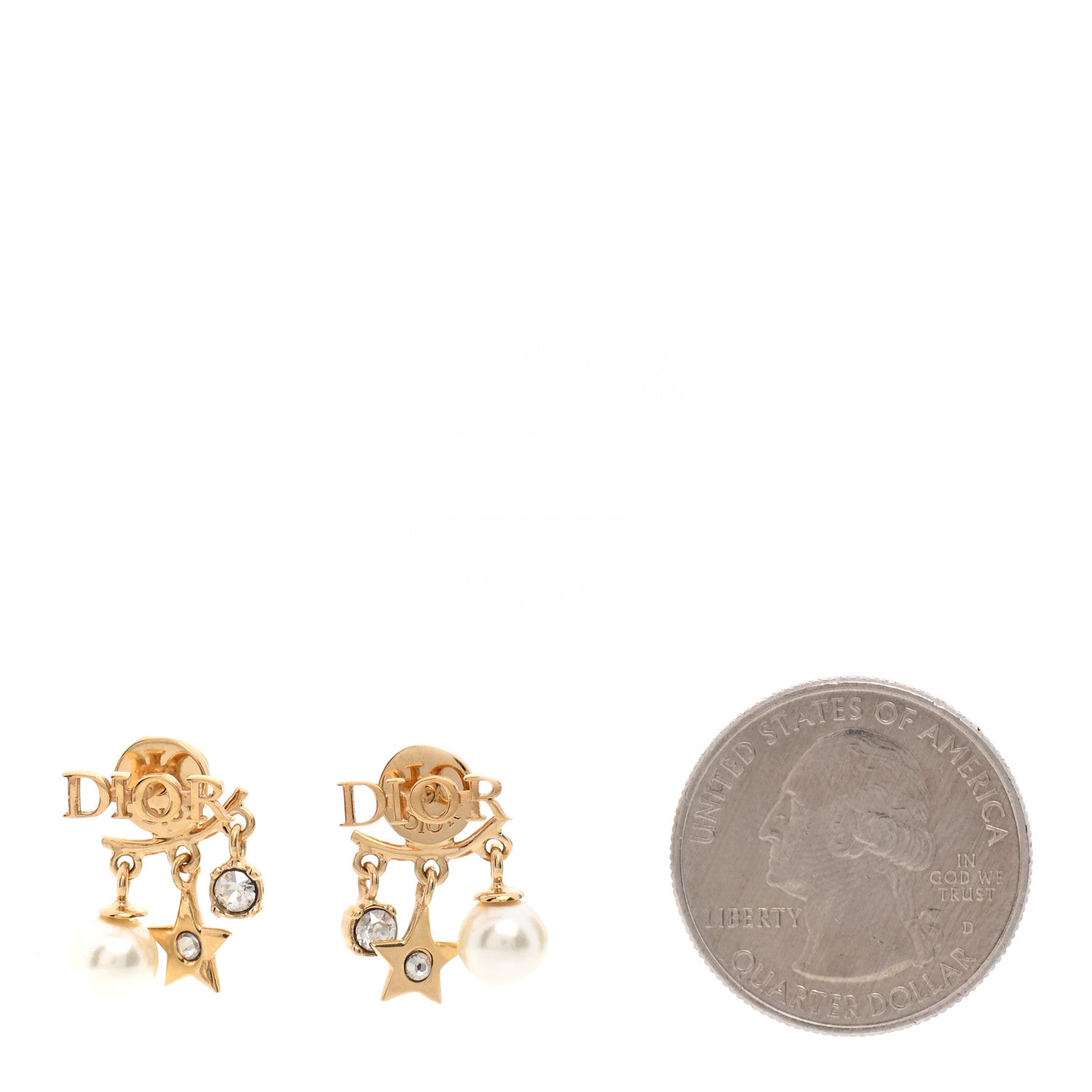 Christian Dior Pearl Crystal Dio(r)evolution Earrings Gold 5 of 13