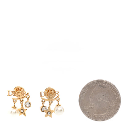 Christian Dior Pearl Crystal Dio(r)evolution Earrings Gold 5 of 13