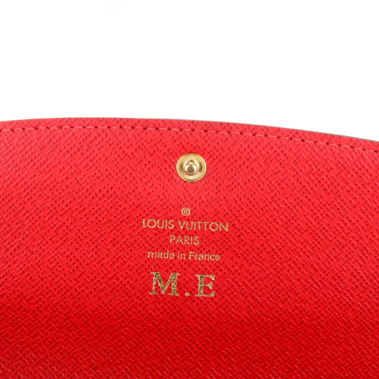 Louis Vuitton Damier Ebene Emilie Wallet Red 5 of 7
