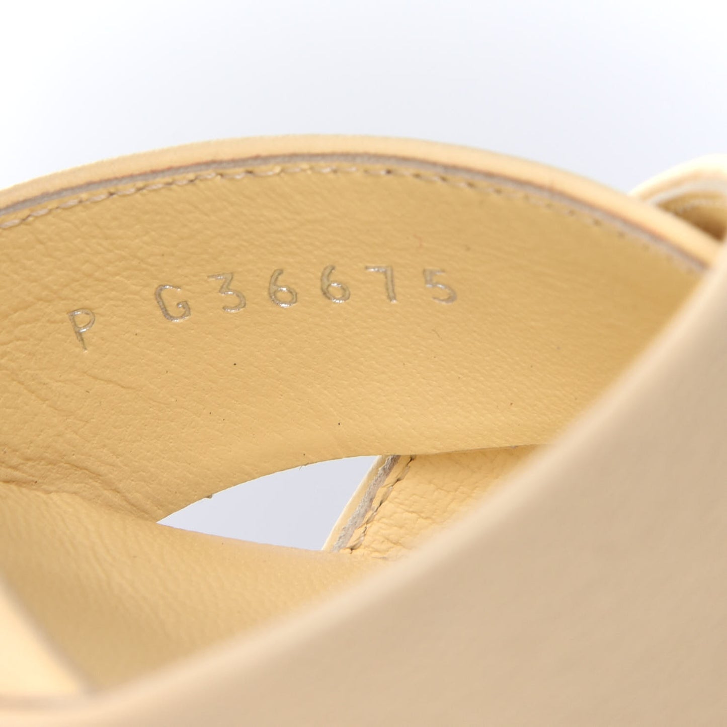 Lambskin Pearl Sandals 36.5 Beige Clair