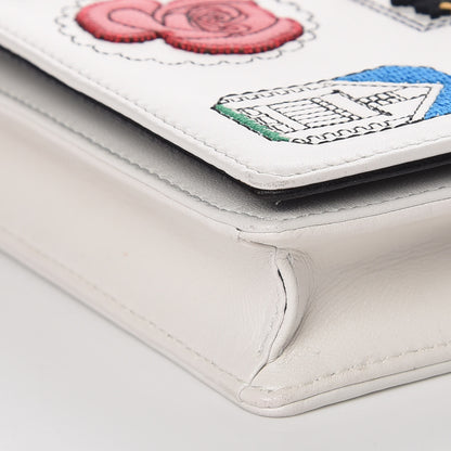 Christian Dior Calfskin Badges Chain Wallet White 11 of 12