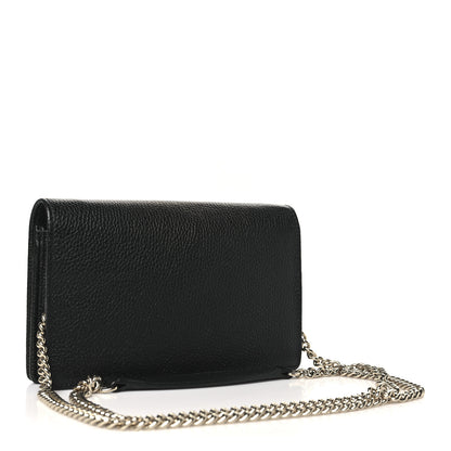 Gucci Pebbled Calfskin Soho Wallet On Chain Black 3 of 9