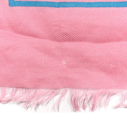 Gucci Silk Twill GG Monogram Bee Scarf Roseate Sky Blue 3 of 3