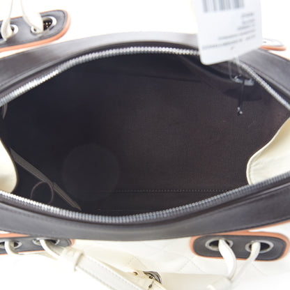 Chanel Lambskin Quilted Bowler White 5 of 9