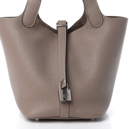 Hermes Taurillon Clemence Picotin Lock 18 PM Gris Asphalte 7 of 11