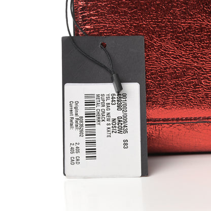 Saint Laurent Metallic Calfskin Small Classic Monogram Kate Satchel Red 12 of 12