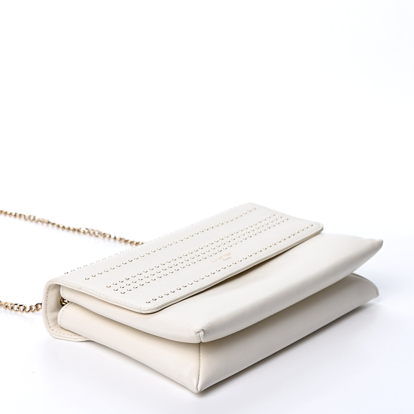 Lambskin Studded Mini Sugar Flap Shoulder Bag White