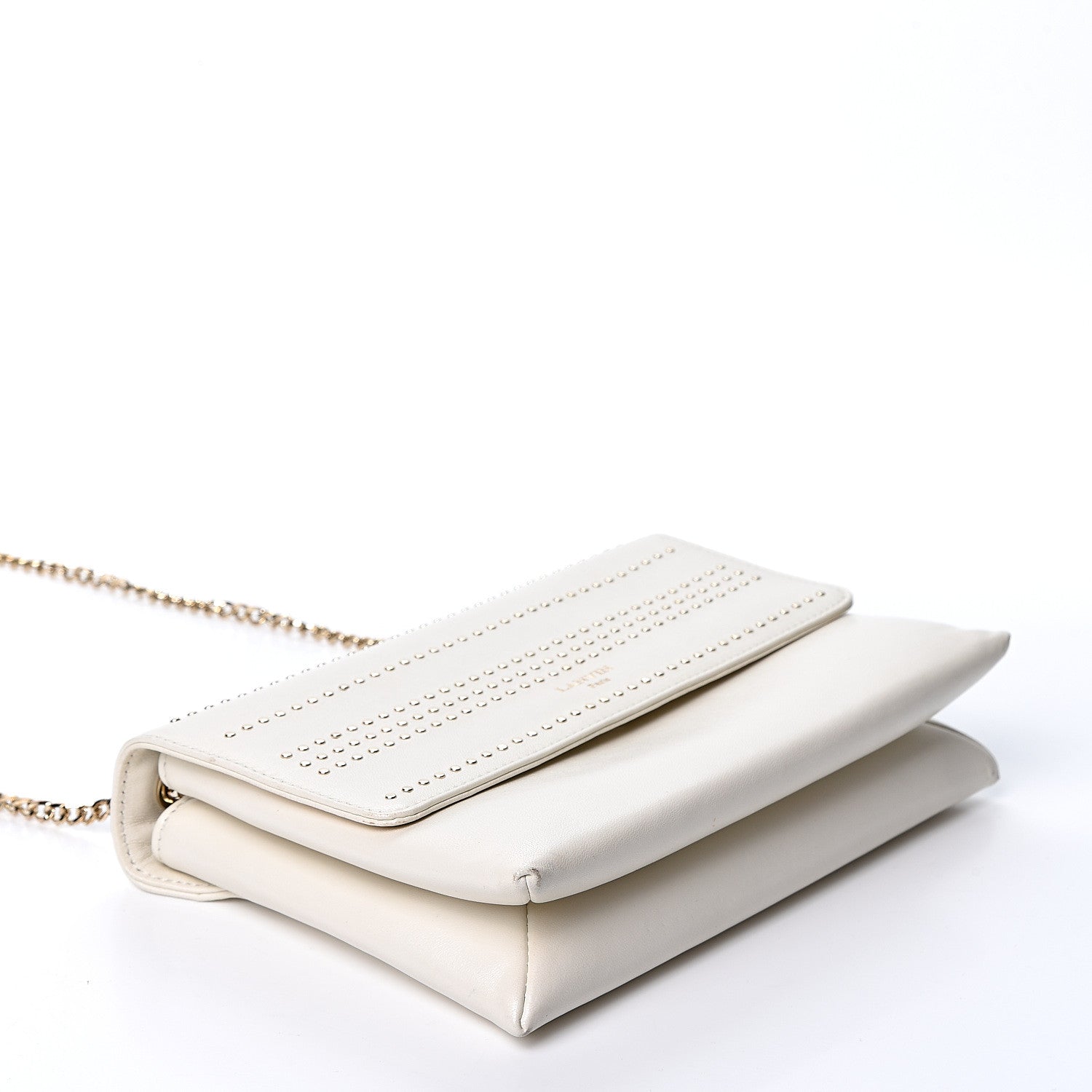 Lanvin Lambskin Studded Mini Sugar Flap Shoulder Bag White 3 of 12