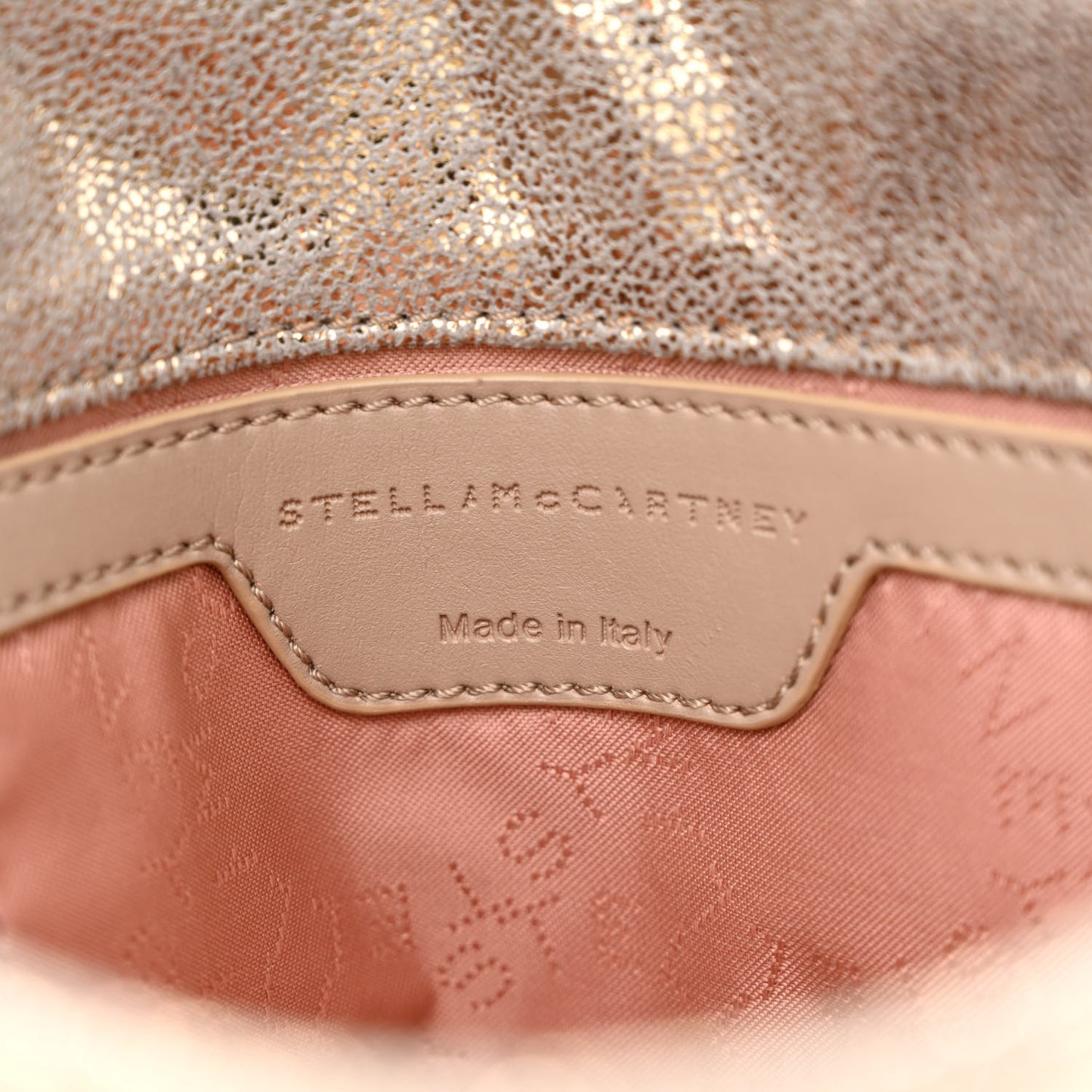 Metallic Shaggy Deer Mini Falabella Fold Over Tote Gold