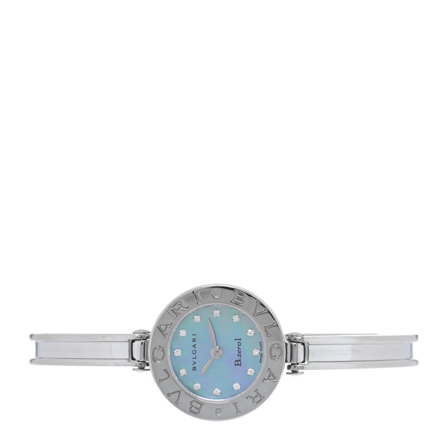 Bulgari Stainless Steel Diamond Blue Mother of Pearl 22mm B.zero1 Quartz Watch 2 of 4