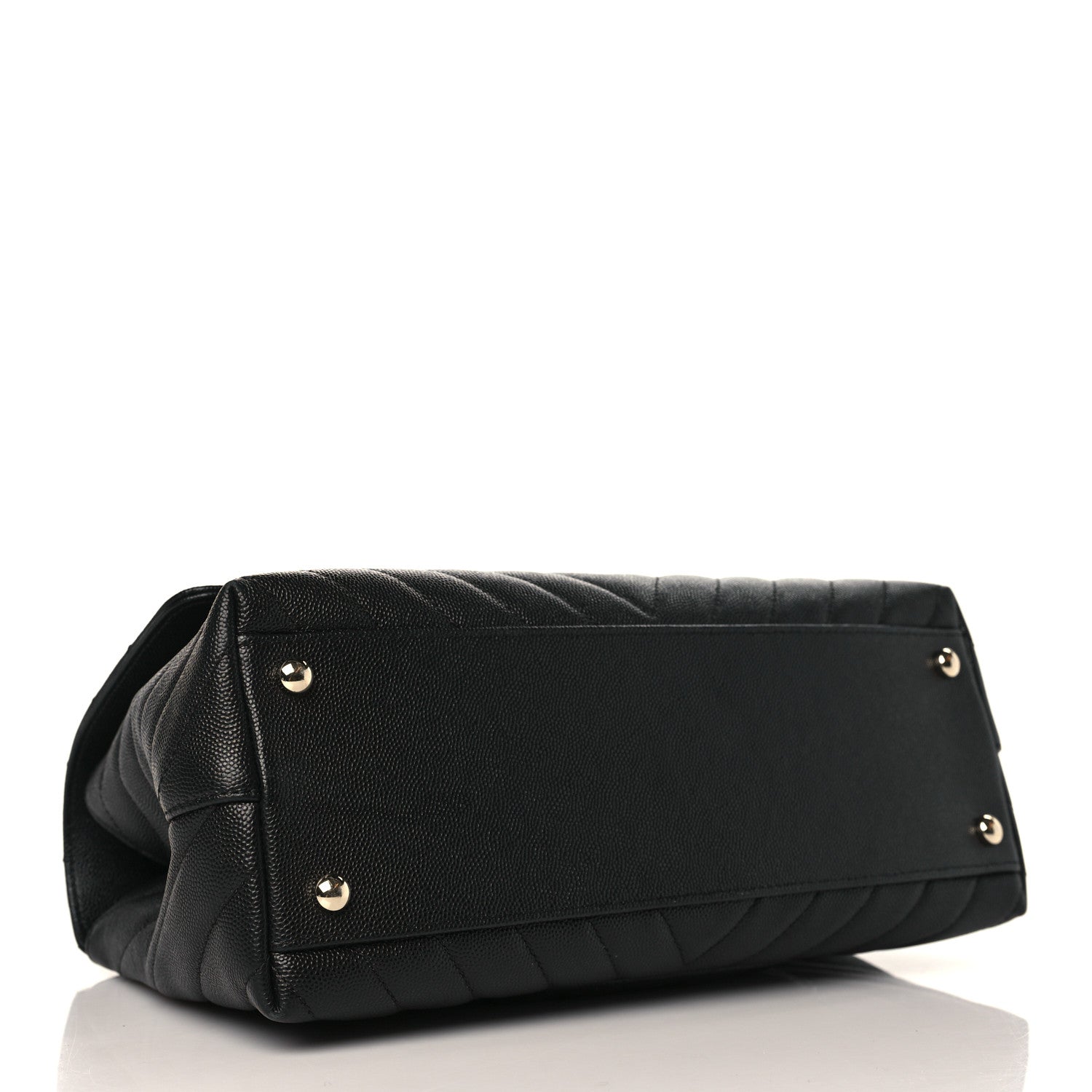 Chanel Caviar Chevron Quilted Small Coco Handle Flap Black 4 of 9
