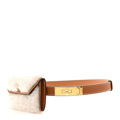 Hermes Epsom Teddy Kelly Pocket Belt Gold Ecru 1 of 6
