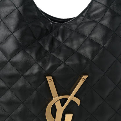 Saint Laurent Lambskin Quilted Maxi Icare Shopping Tote Black 9 of 11