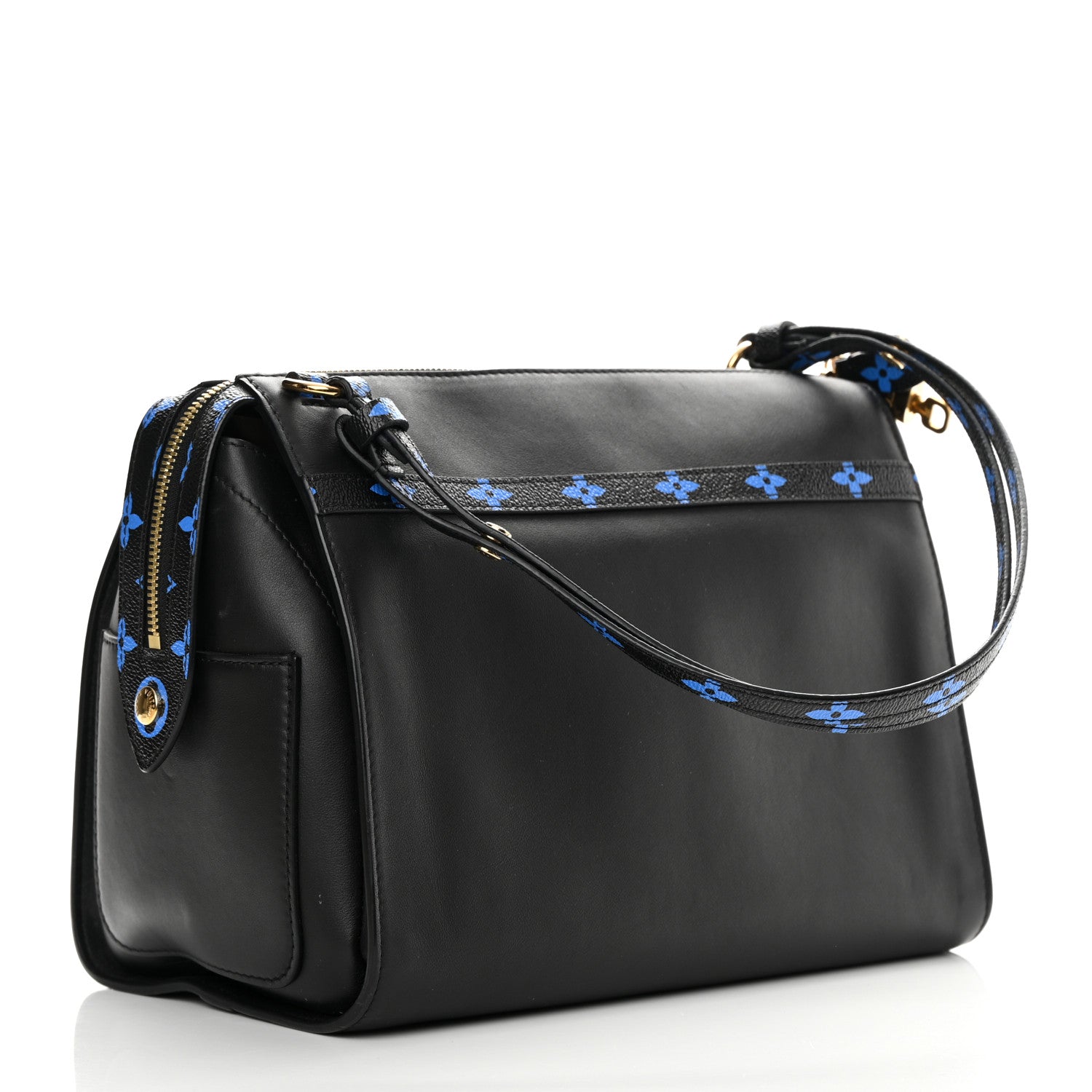 Louis Vuitton Smooth Calfskin Colored Monogram Speedy Amazon MM Blue Black 3 of 15