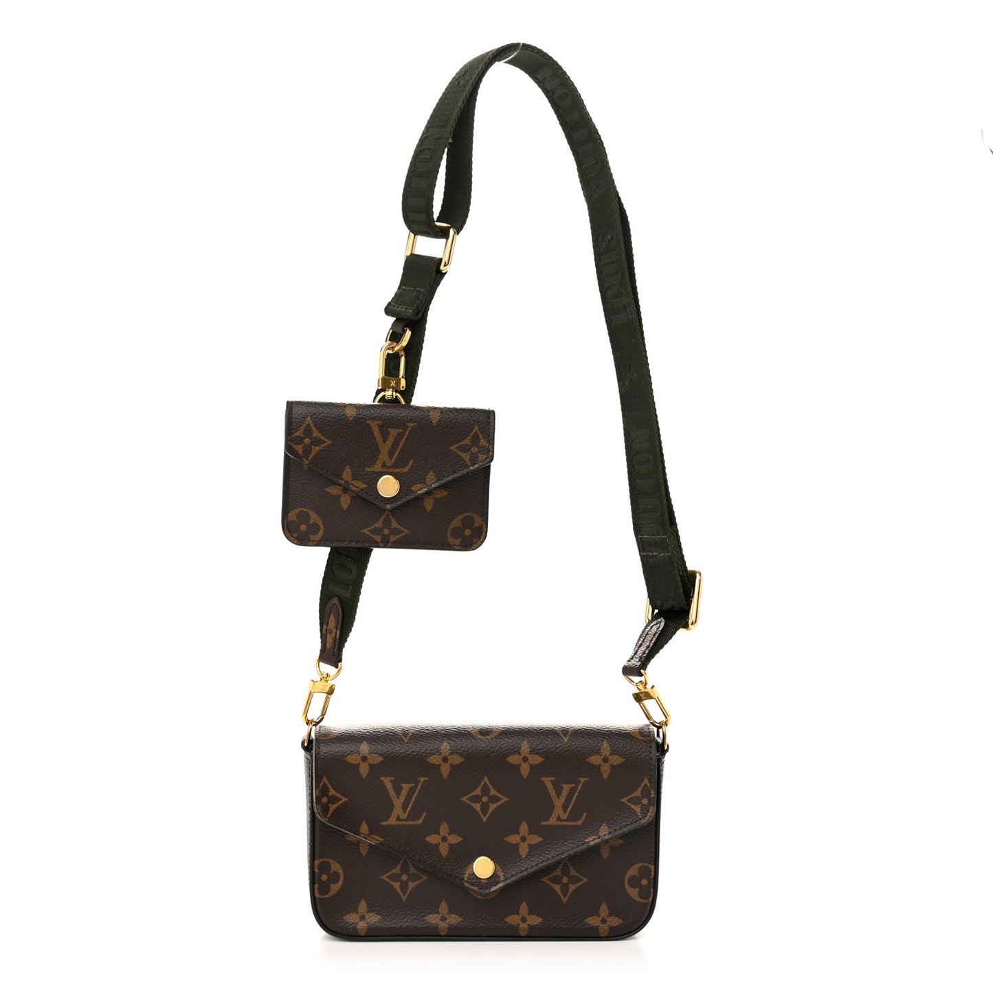 Monogram Felicie Strap & Go Kaki