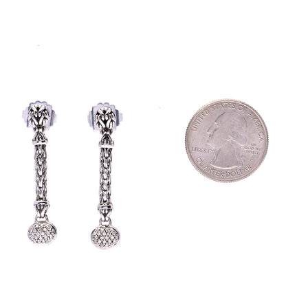 John Hardy Sterling Silver Diamond Classic Chain Drop Earrings 2 of 8