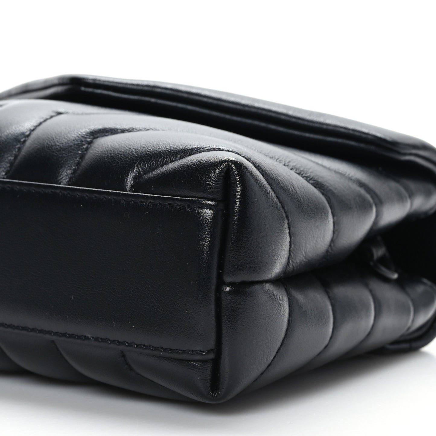Calfskin Y Quilted Monogram Toy Loulou Crossbody Bag Black
