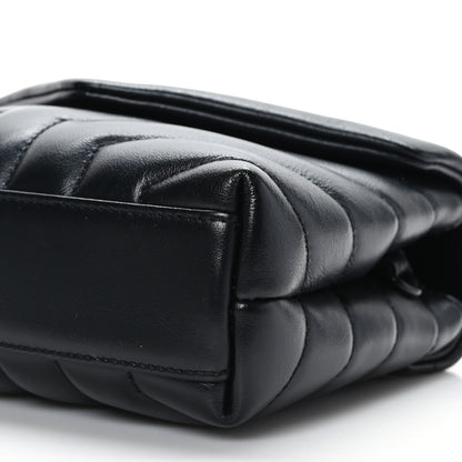 Saint Laurent Calfskin Y Quilted Monogram Toy Loulou Crossbody Bag Black 8 of 8