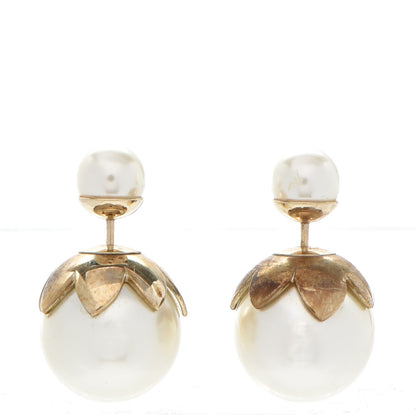 Christian Dior Pearl Mise En Dior Tribal Earrings Gold 1 of 6