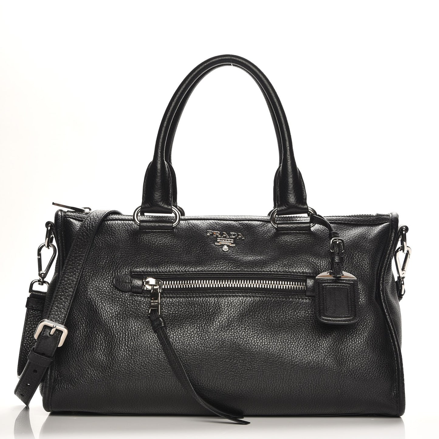 Vitello Daino Shopping Satchel Black