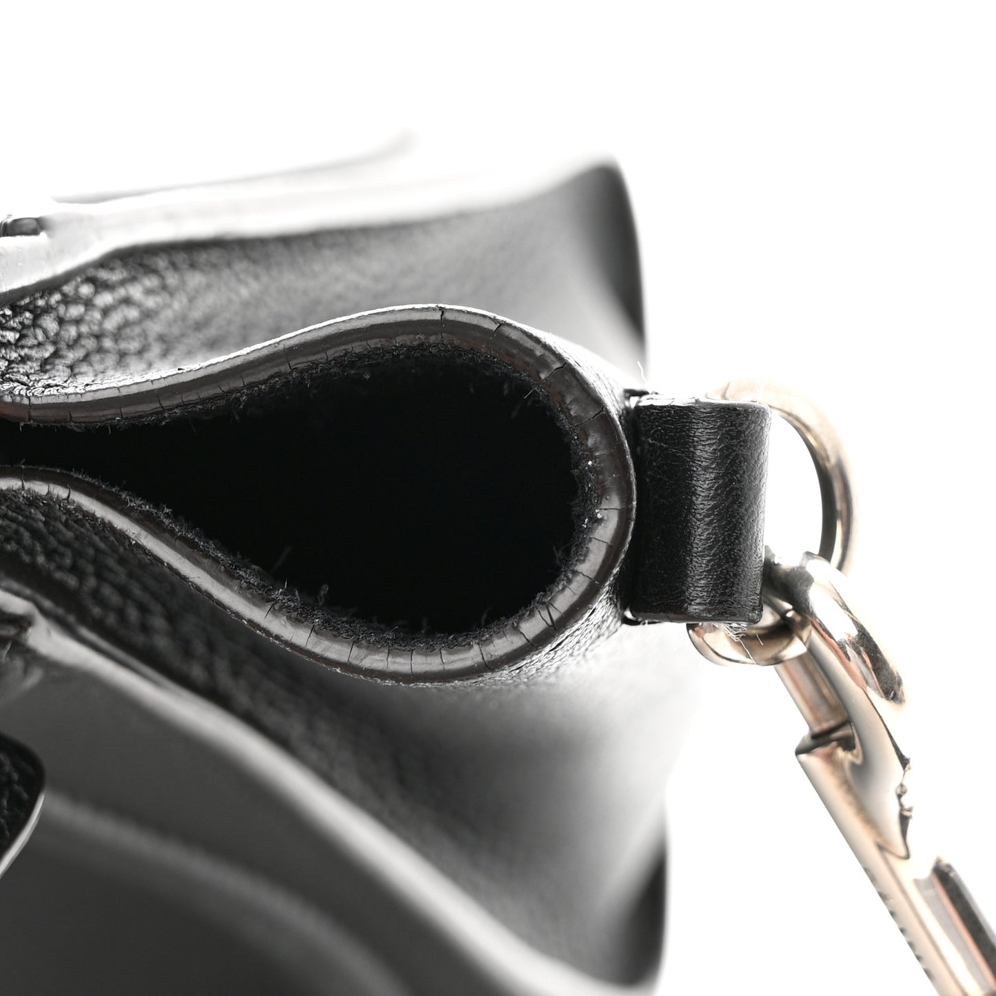 Drummed Calfskin Nano Luggage Black