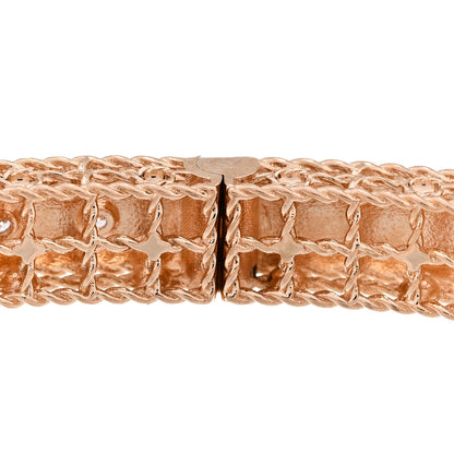 Roberto Coin 18K Rose Gold Diamond Princess Satin Fleur De Lis Bangle Bracelet 9 of 9