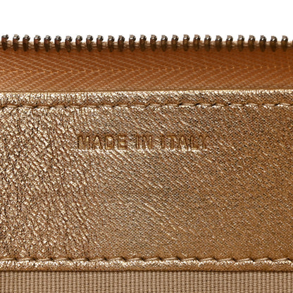 Chanel Metallic Lambskin Quilted Large Gusset Zip Around Wallet Gold 7 of 9