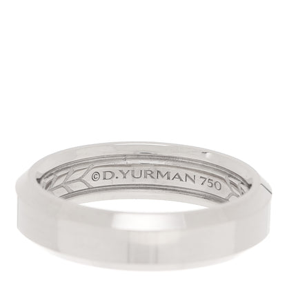 David Yurman 18K White Gold 6mm Beveled Band Ring 62 10 4 of 5