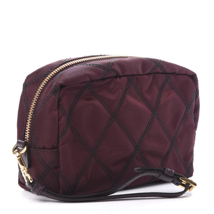 Prada Tessuto Nylon Saffiano Impunturato Quilted Wristlet Granato 3 of 10