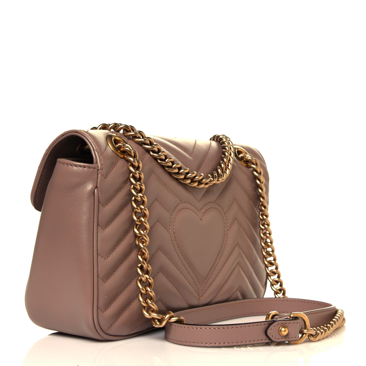 Gucci Calfskin Matelasse Small GG Marmont Shoulder Bag Porcelain Rose 2 of 4