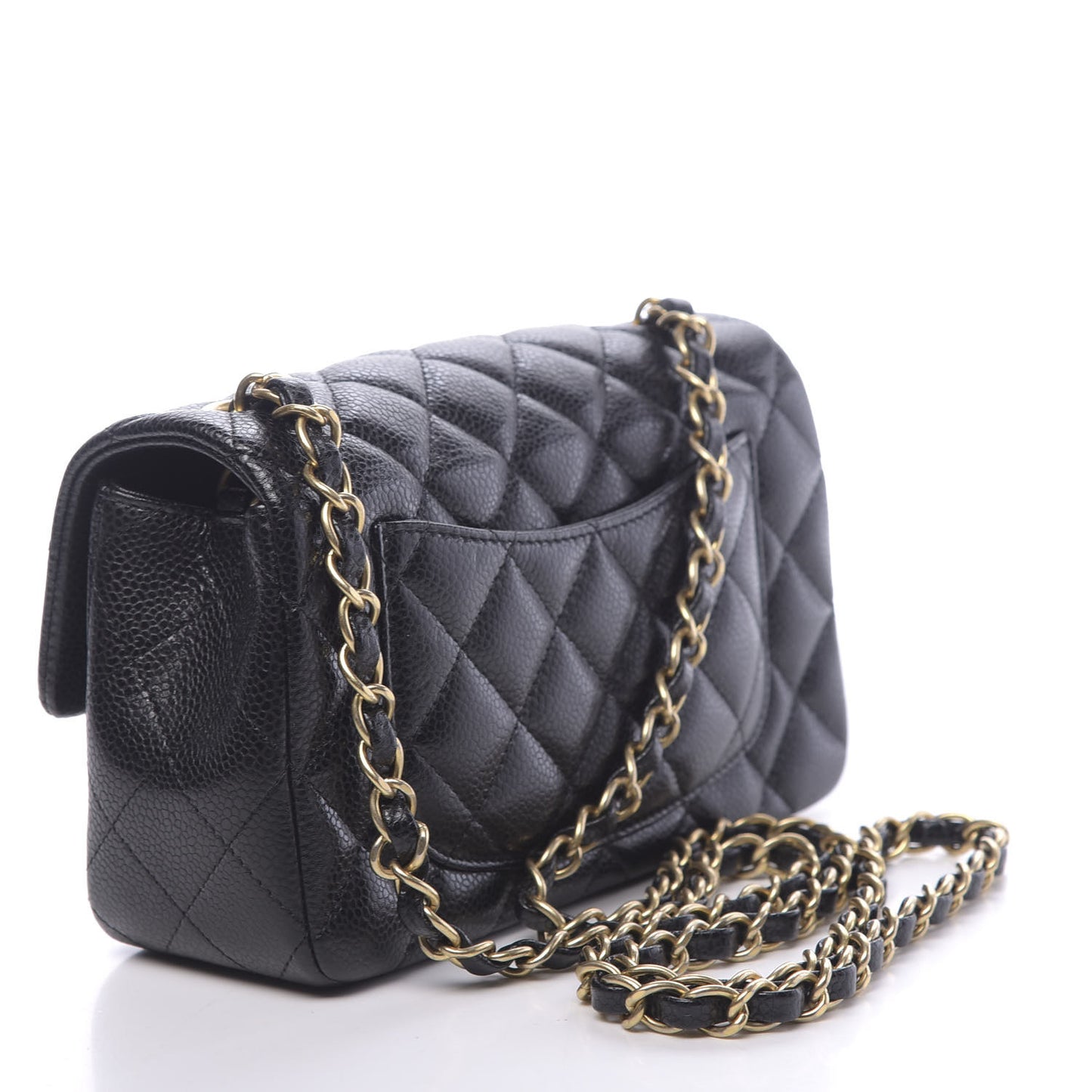 Caviar Quilted Mini Rectangular Flap Black