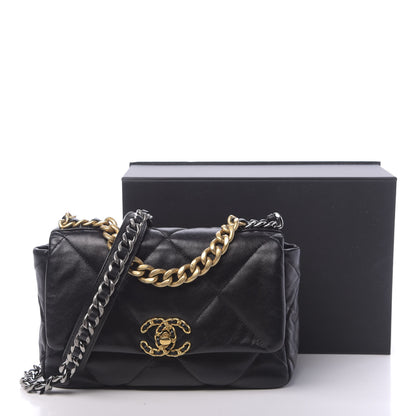 Chanel Goatskin Quilted Medium 19 Flap Black 14 of 14