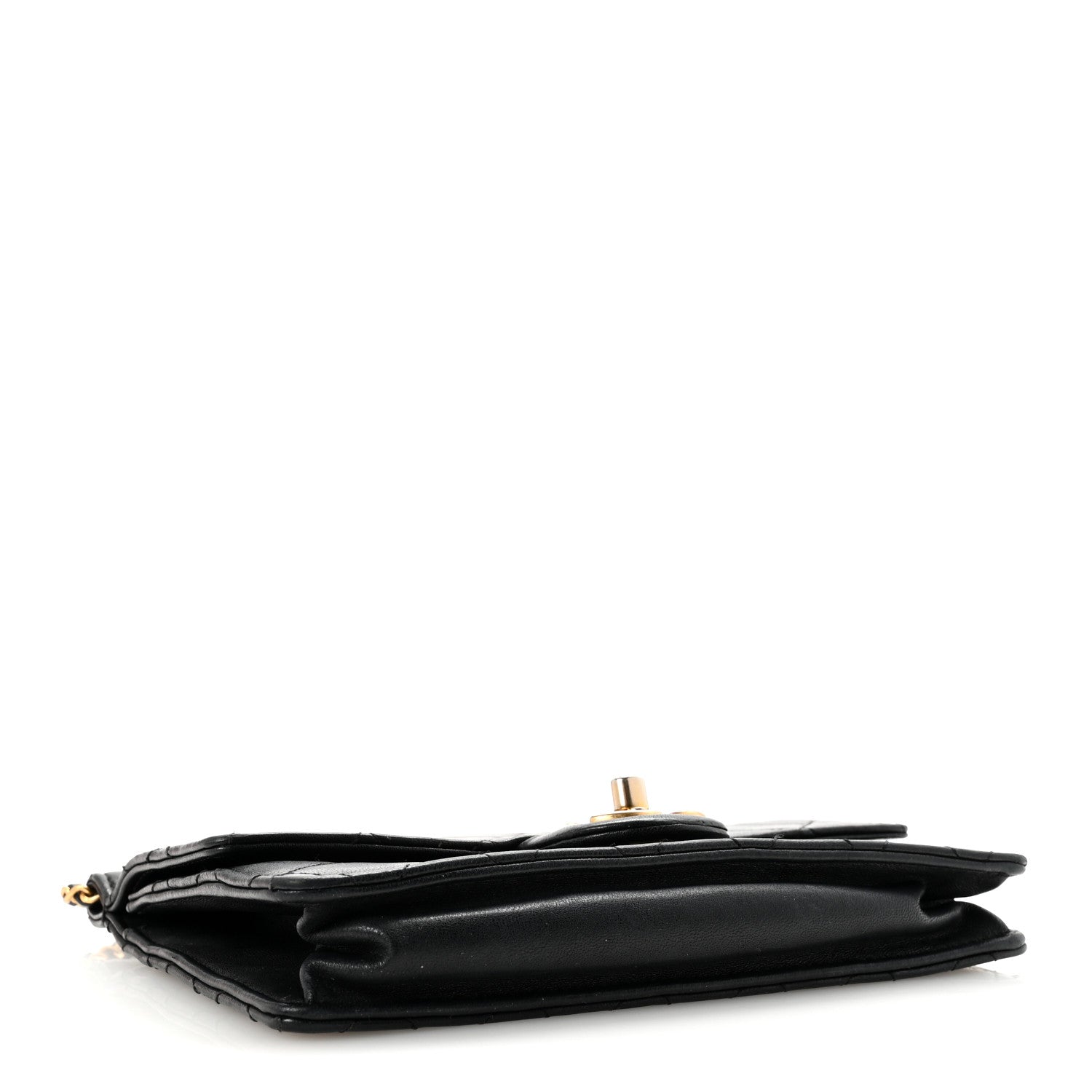 Chanel Goatskin Quilted Pearl Chain Flap Bag Black 4 of 10