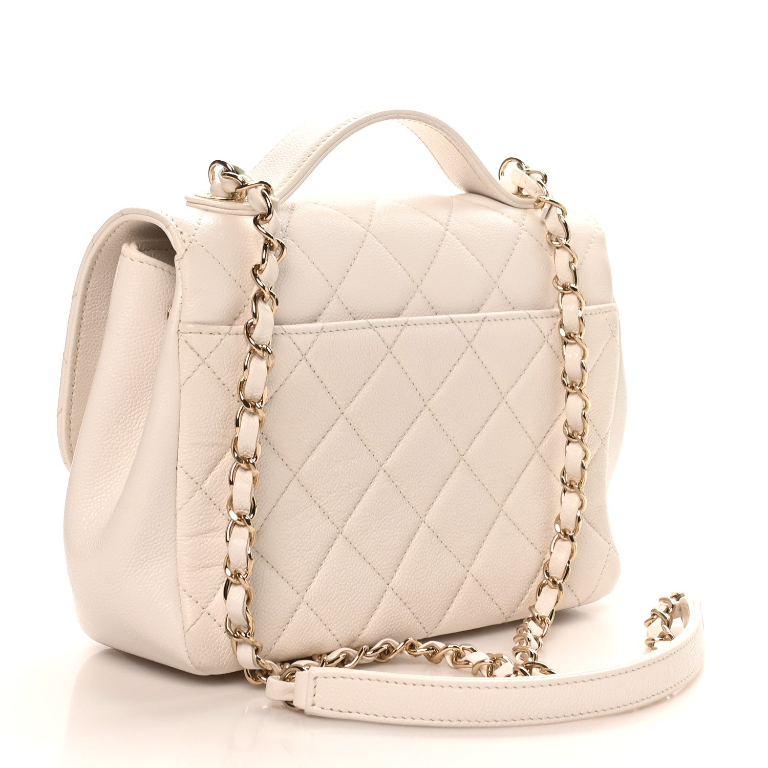 Chanel Caviar Quilted Medium Business Affinity Flap White 3 of 12