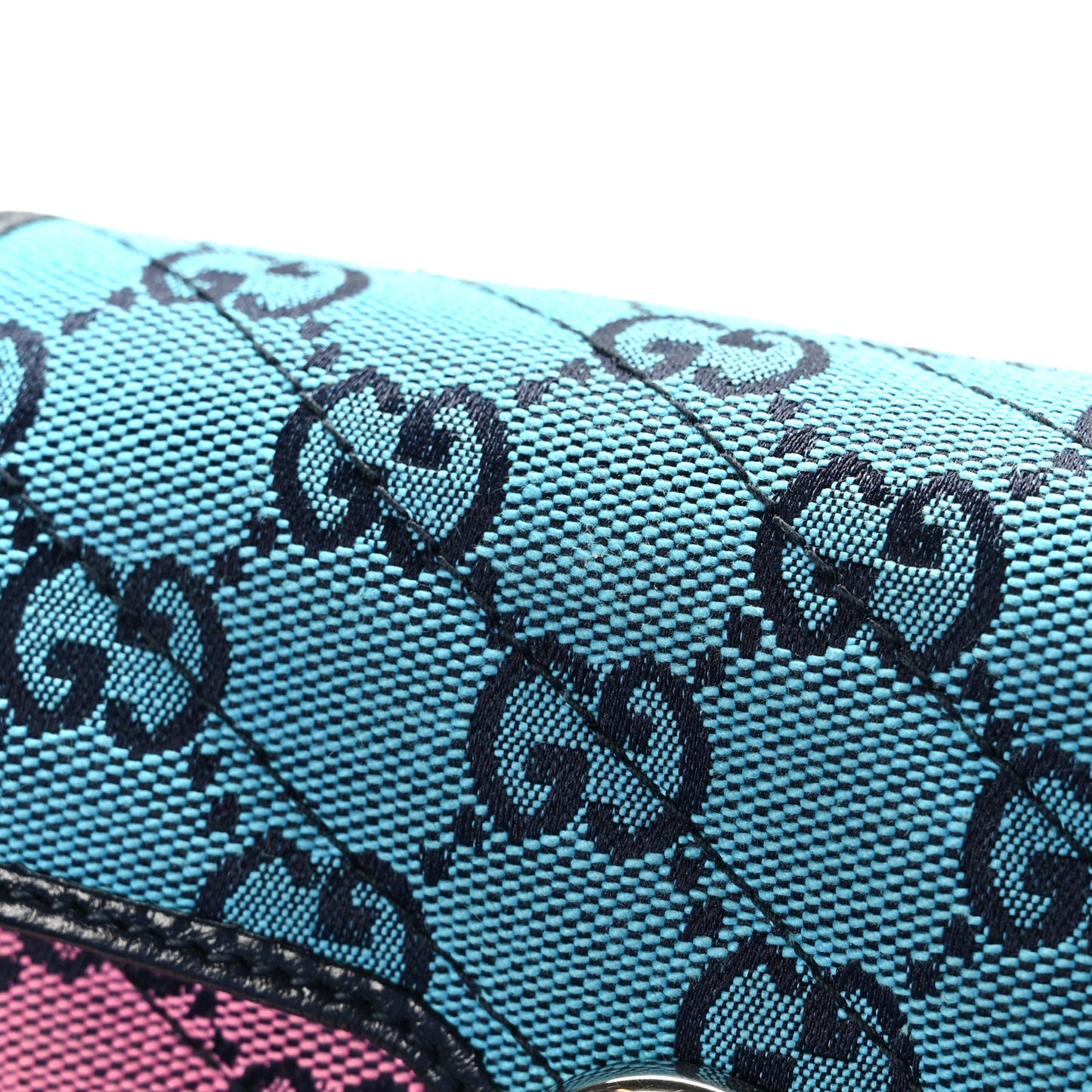 Monogram Multicolor Matelasse Diagonal Super Mini GG Marmont Shoulder Bag Light Blue Pink Blue Green Red