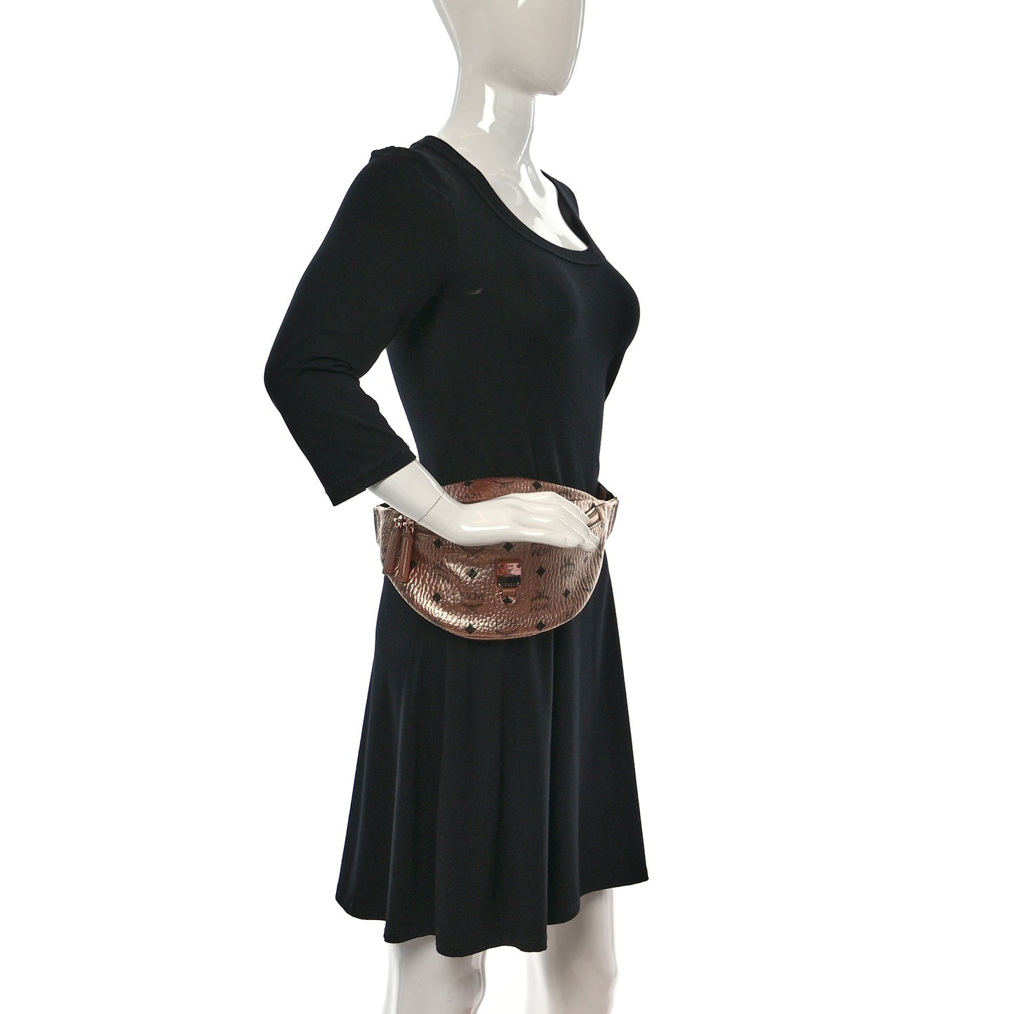 Metallic Visetos Stark Belt Bag Champagne Gold
