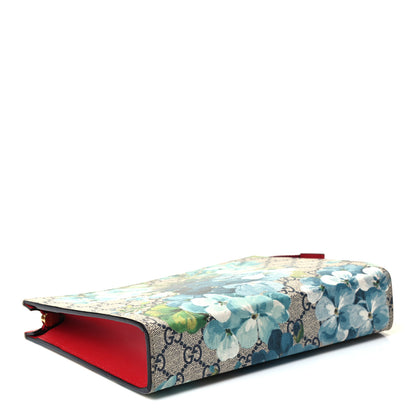 Gucci GG Supreme Monogram Blooms Large Cosmetic Case Beige Blue Navy Hibiscus Red 3 of 4