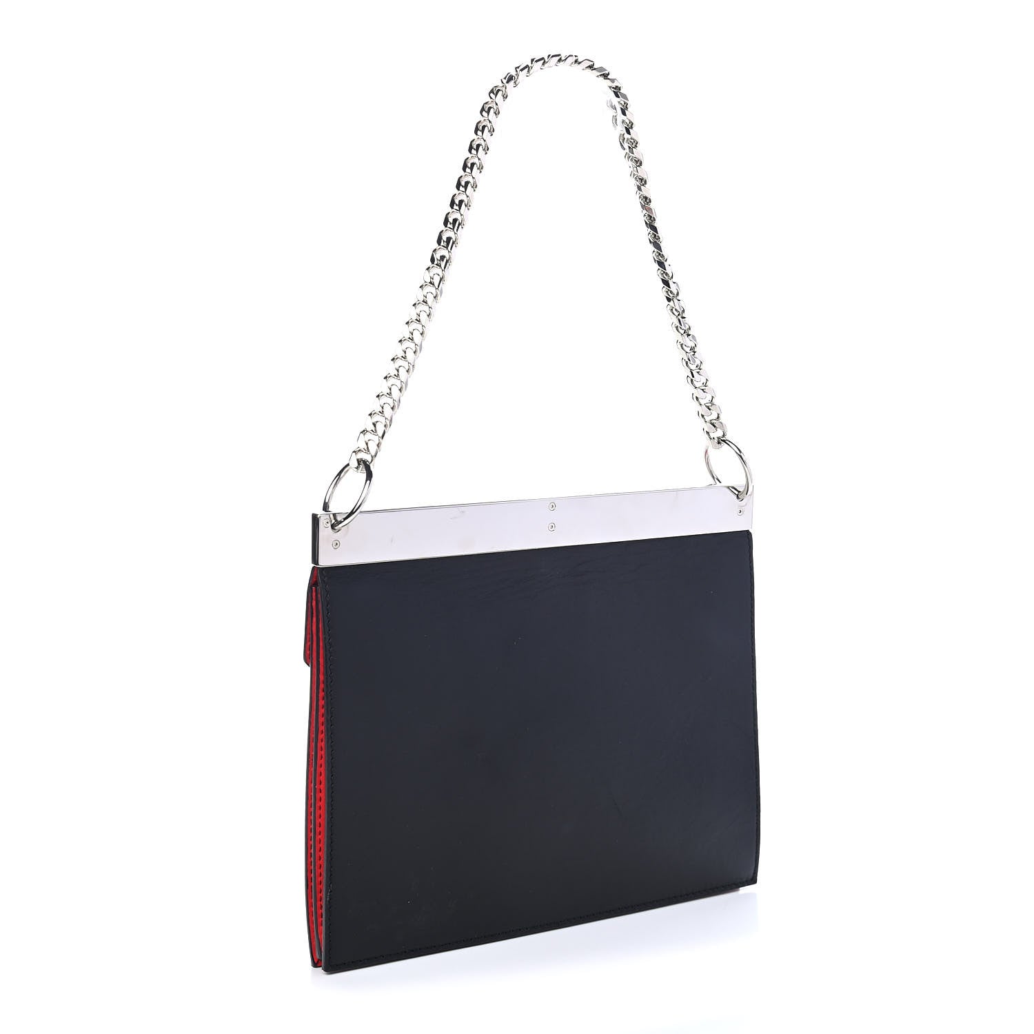 Alexander McQueen Calfskin Two Tone Drop Chain Shoulder Bag Red 3 of 9