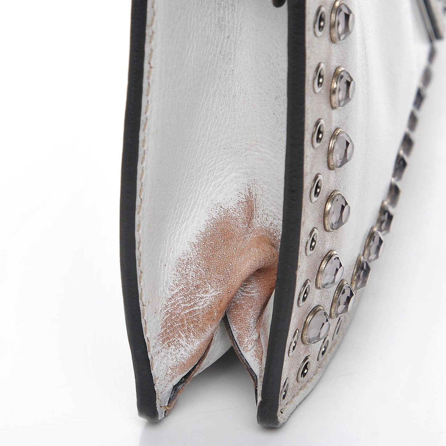 Vitello Vintage Studded Clutch