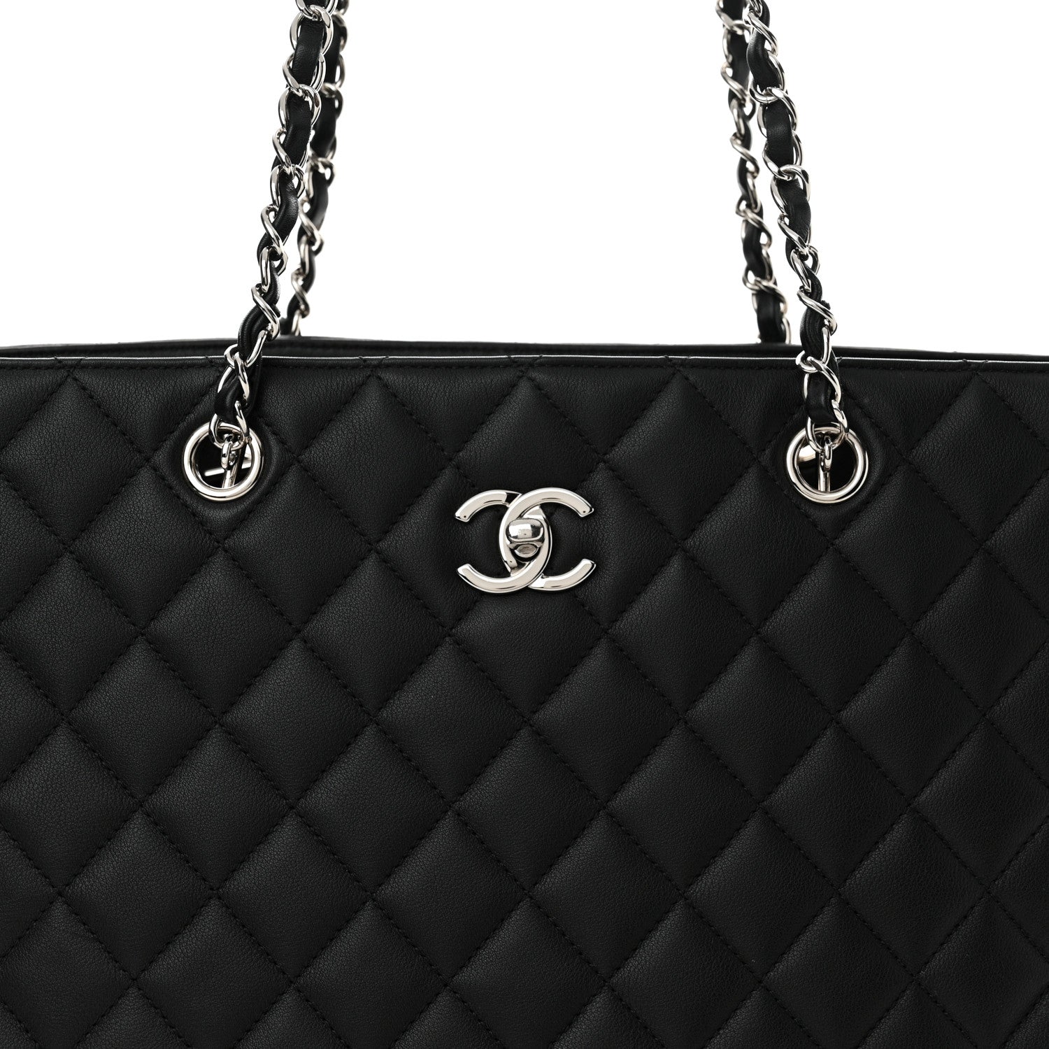 Chanel Calfskin Quilted Large Classic Shopping Tote Black 8 of 11
