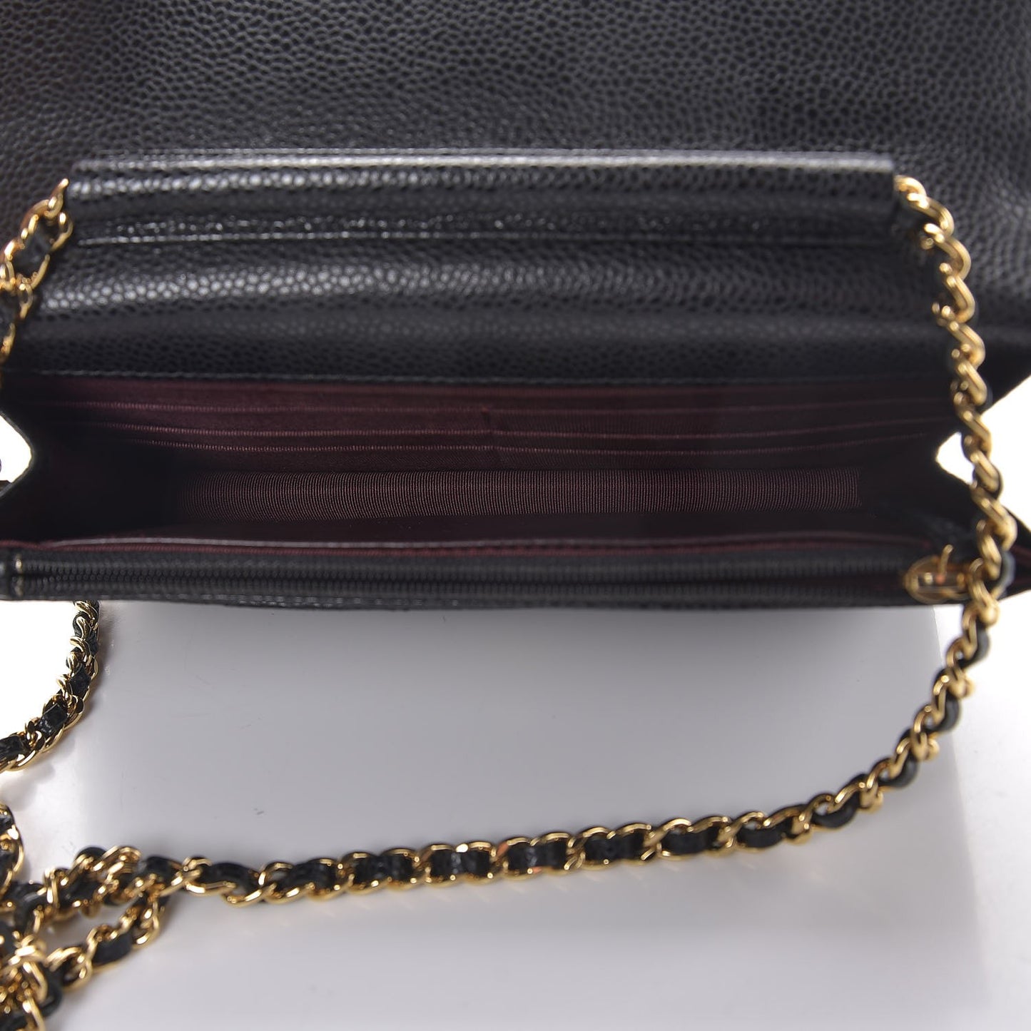Caviar Quilted Wallet On Chain WOC Black