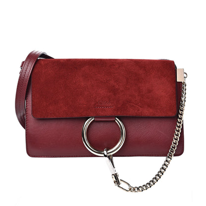 Chloe Suede Calfskin Small Faye Shoulder Bag Plum Purple 1 of 13