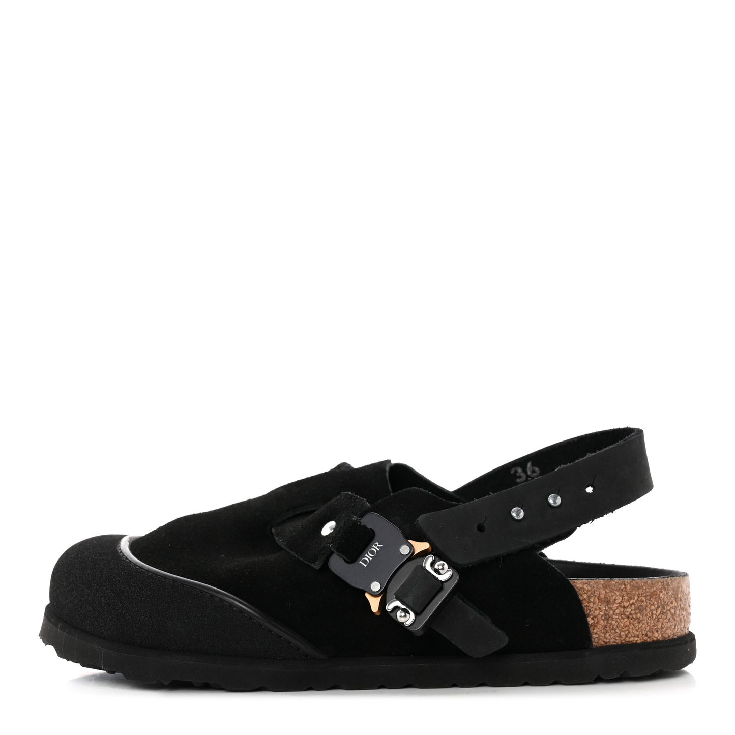 X BIRKENSTOCK Felted Wool Nubuck Calfskin Tokio Mule 36 Black