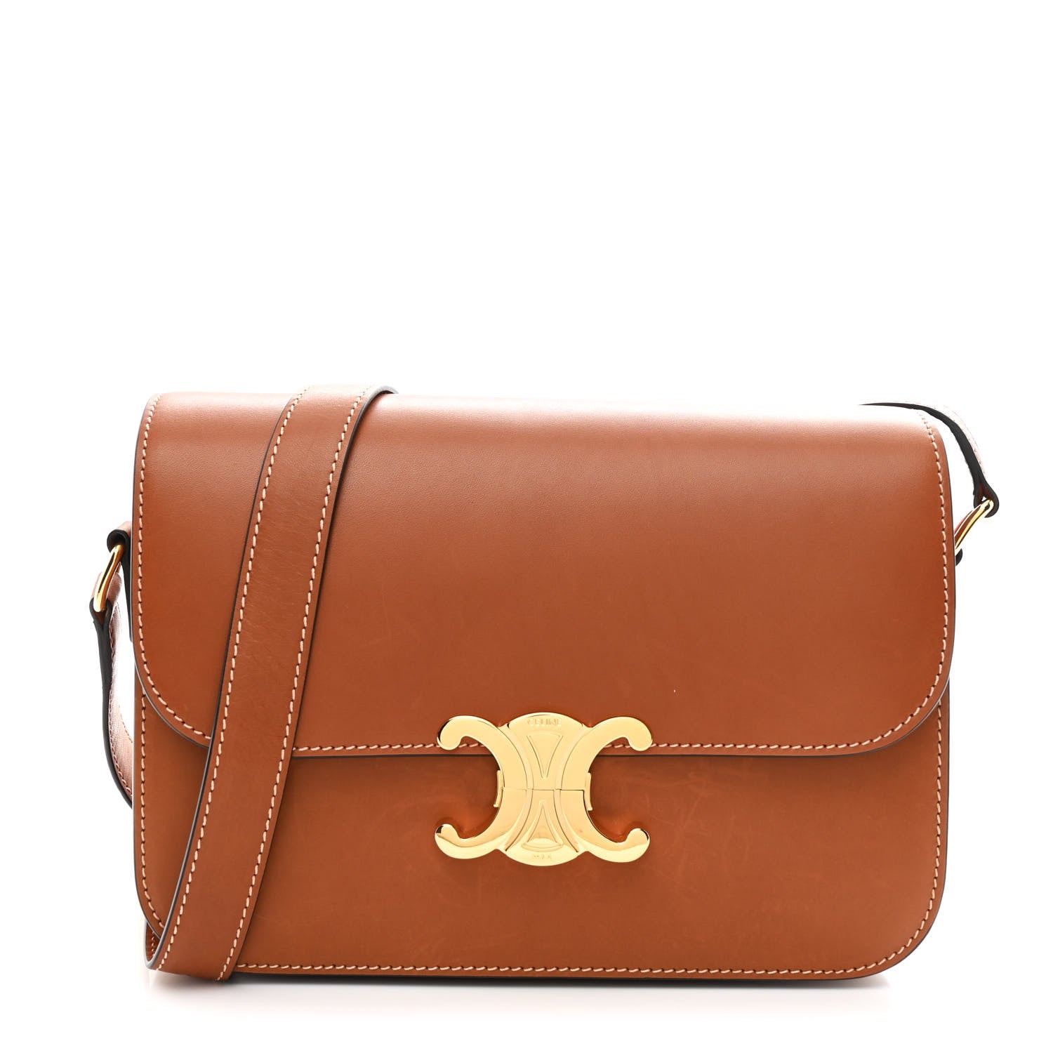 Celine Natural Calfskin Medium Triomphe Tan 1 of 10