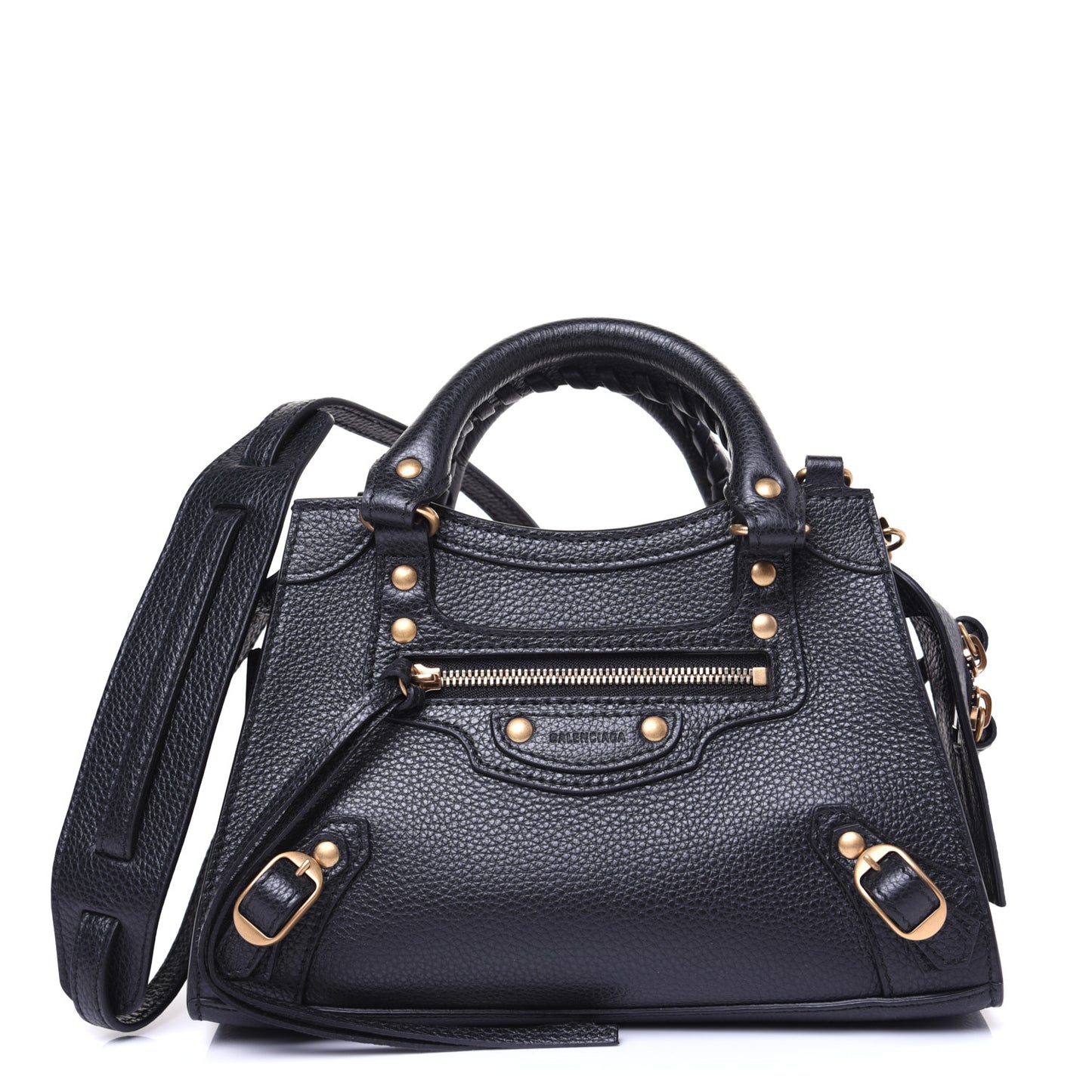 Grained Calfskin Neo Classic Gold Hardware Mini City Black