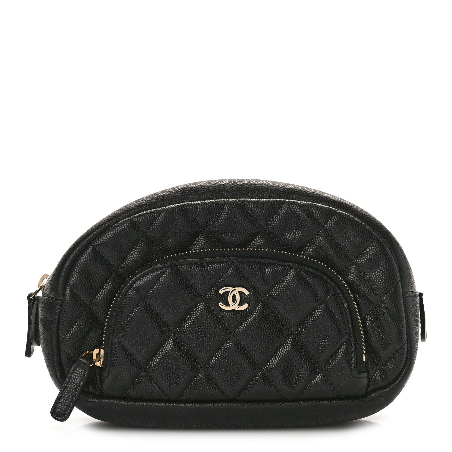 Chanel Caviar Quilted Double Zip Pouch Black 1 of 9