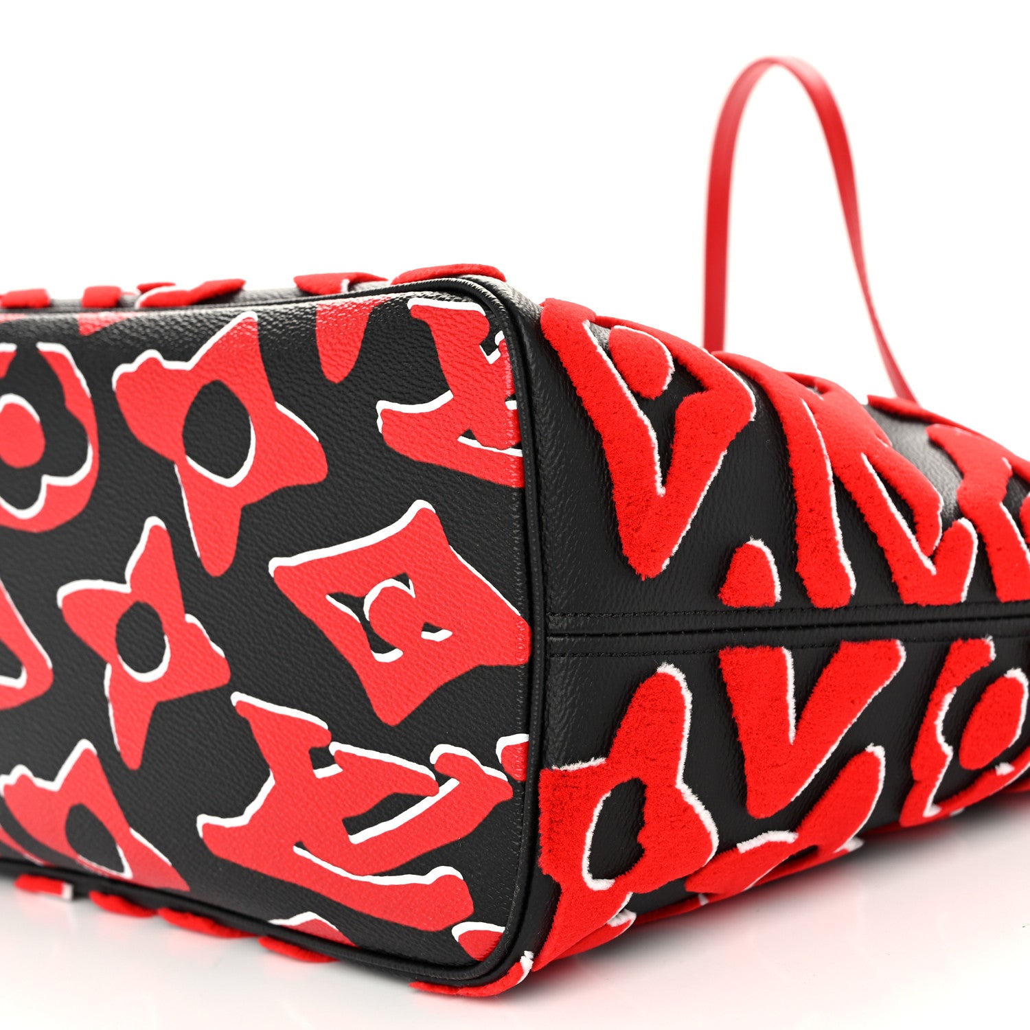 Louis Vuitton X UF Tufted Monogram Neverfull MM Black Red 10 of 11