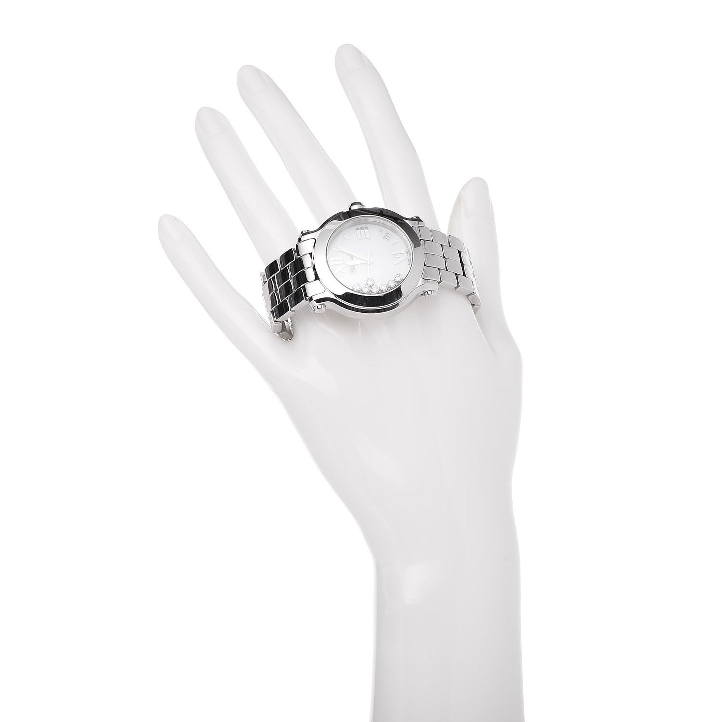 Stainless Steel 7 Diamond 36mm Happy Sport Quartz Watch