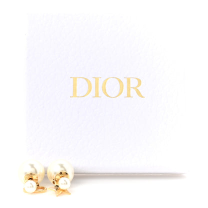Christian Dior Pearl Mise En Dior Logo Tribal Earrings 5 of 5
