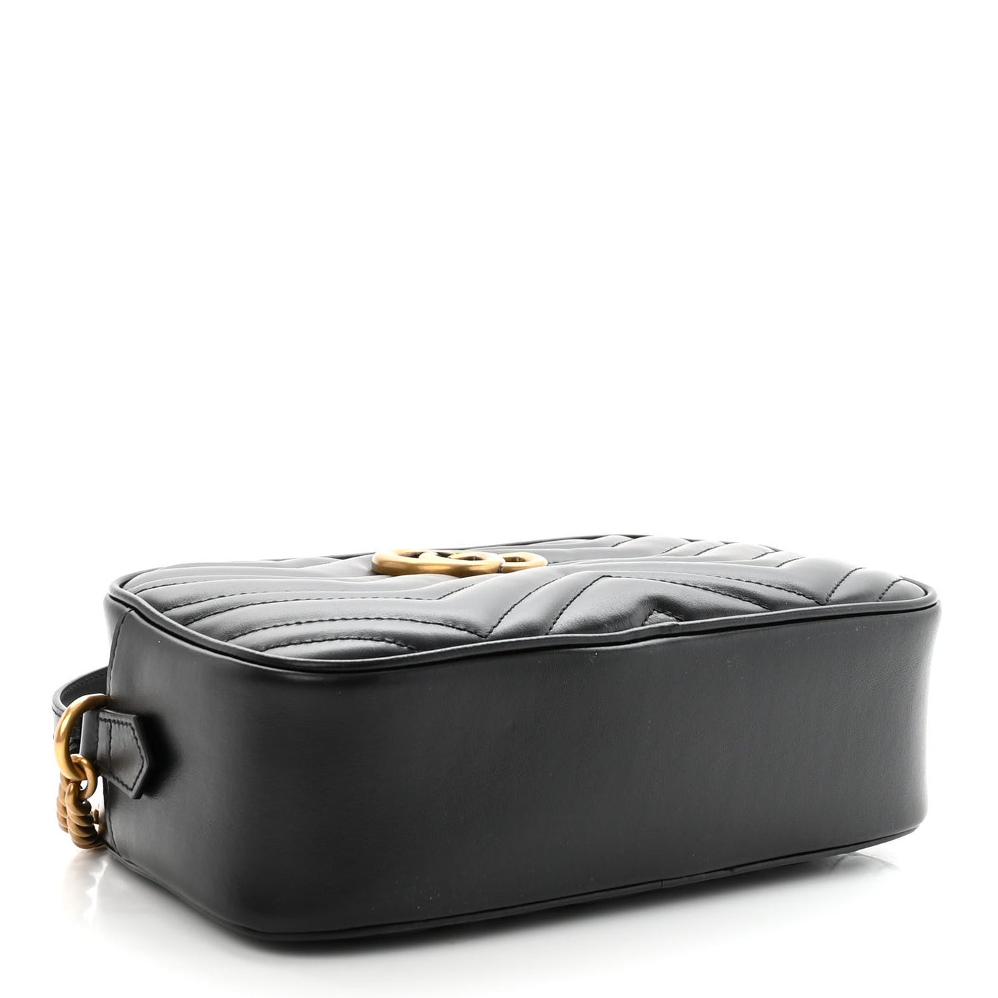 Calfskin Matelasse Small GG Marmont Chain Shoulder Bag Black